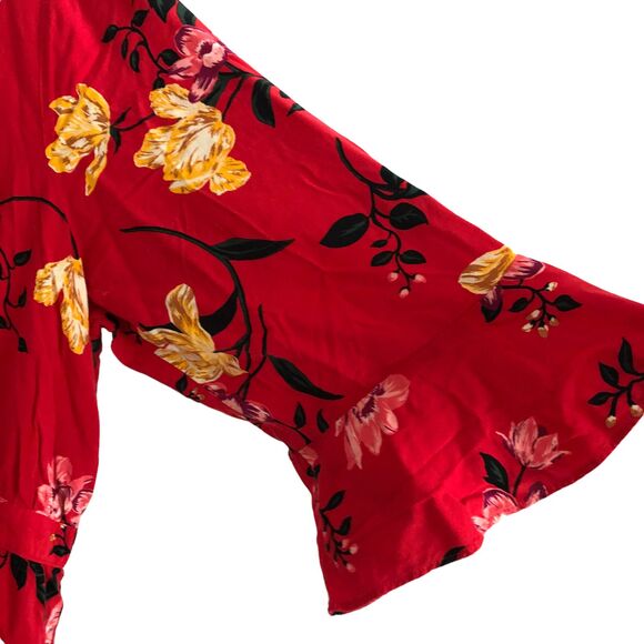 Old Navy Women's Boho Dress Size XXL Floral Bell Sleeve Elastic Waist *Spot* - Picture 5 of 11